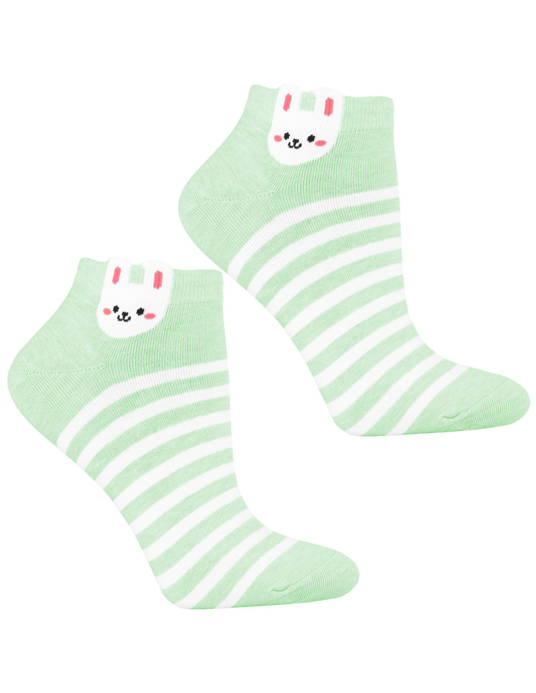 Stopki damskie - Skarpetki stopki damskie z uroczym motywem króliczka 3-pak WIELOKOLOROWY - produkt moraj.pl 4