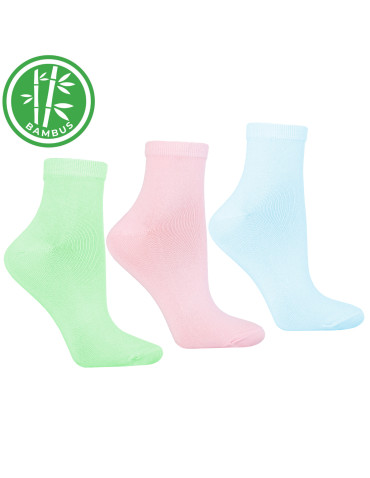 Skarpetki za kostkę - Krótkie skarpetki bambusowe damskie 3-pak PASTELOWY - produkt 5