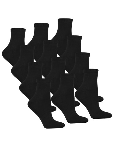 Skarpetki za kostkę - Krótkie skarpetki bambusowe damskie 12-pak CZARNY - produkt 1