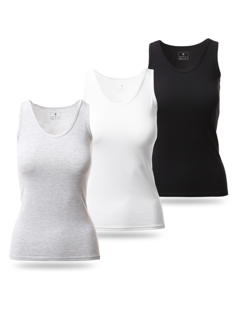 Koszulki i T-shirty - Koszulka damska bawełniana tank-top na ramiączkach 3-pak WIELOKOLOROWY - produkt moraj.pl 1