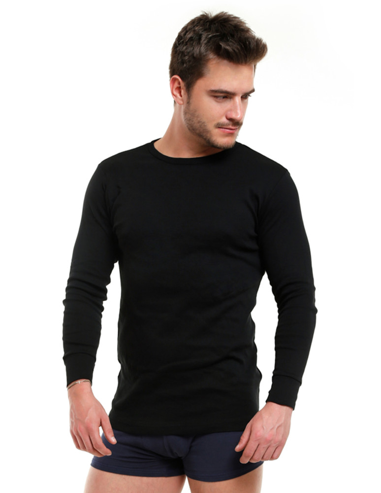 Podkoszulki - Podkoszulek męski z długim rękawem CZARNY - produkt moraj.pl 1