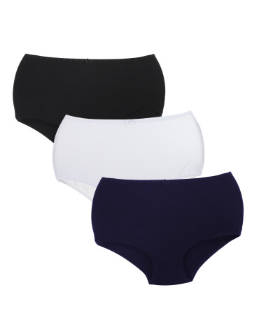 Majtki damskie figi wysoki stan bawełniane klasyczne 3-pak