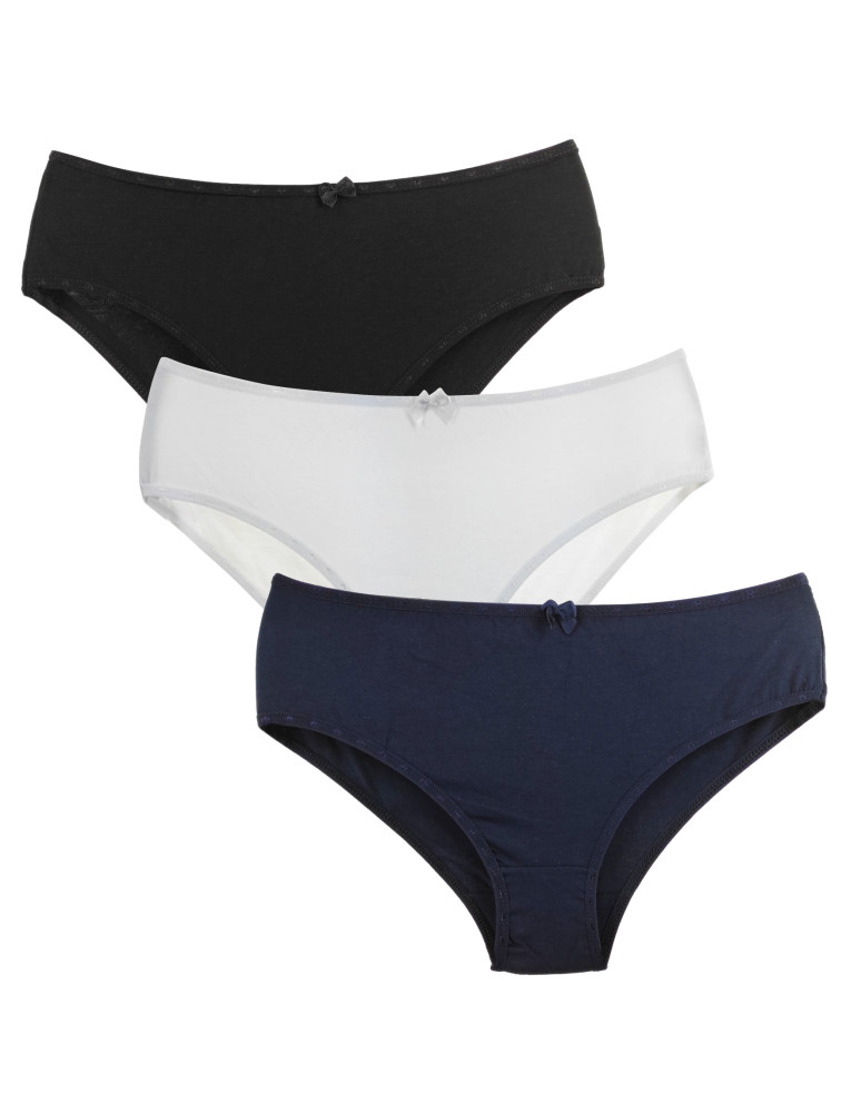 Majtki figi - Majtki figi bikini damskie bawełniane klasyczne 3-pak WIELOKOLOROWY  - produkt moraj.pl 7