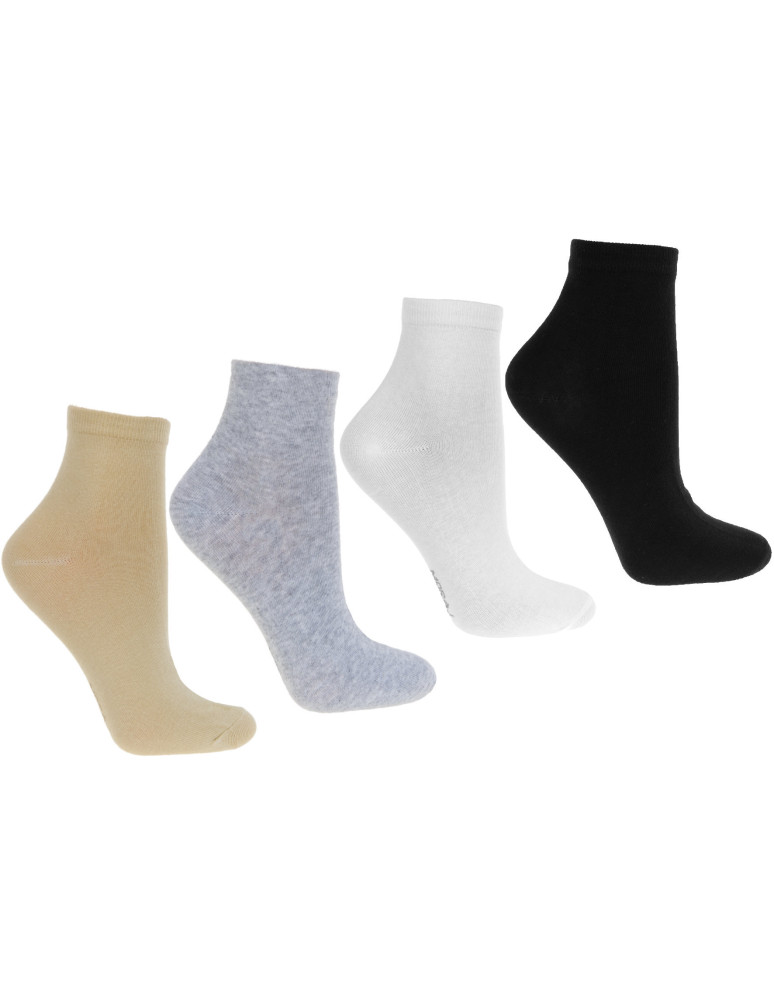 Skarpetki za kostkę - Skarpetki damskie krótkie 3/4 bawełniane klasyczne 4-pak WIELOKOLOROWY - produkt moraj.pl 1