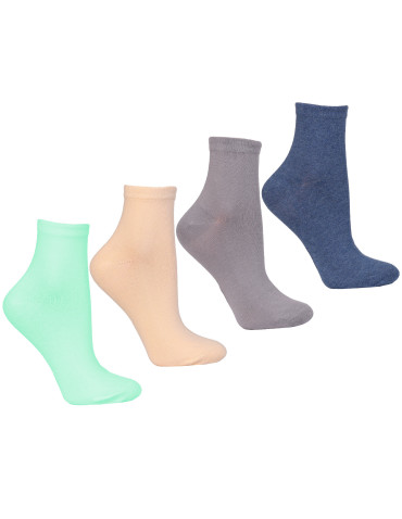 Skarpetki za kostkę - Skarpetki krótkie 3/4 damskie bawełniane pastelowe 4-pak WIELOKOLOROWY - produkt 5