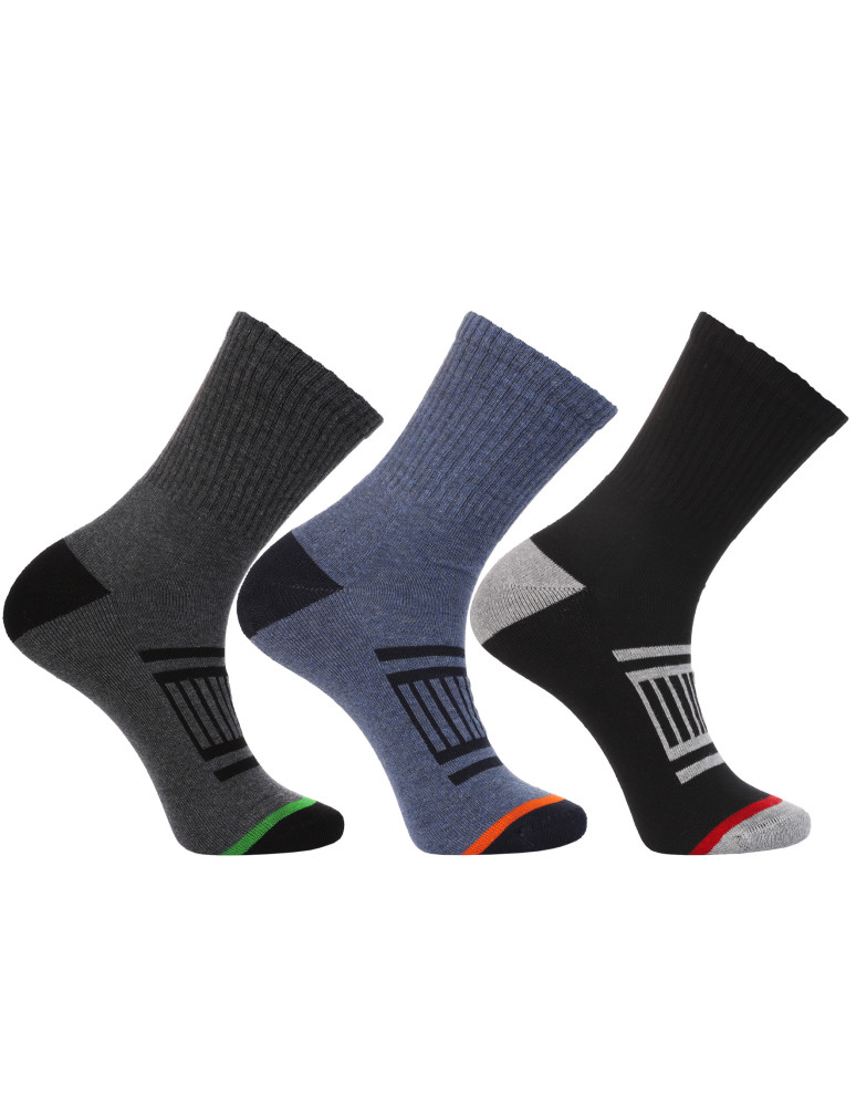 Skarpetki długie - Ciepłe skarpety męskie długie Thermo Frotte mix kolor 3-pak WIELOKOLOROWY - produkt moraj.pl 1