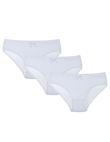 Majtki bawełniane figi dziecięce białe 3-pak