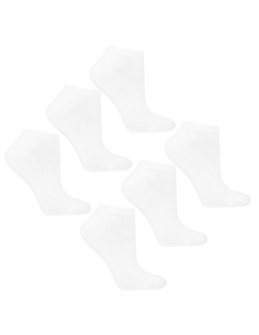Białe skarpetki stopki damskie bawełniane 6-pak