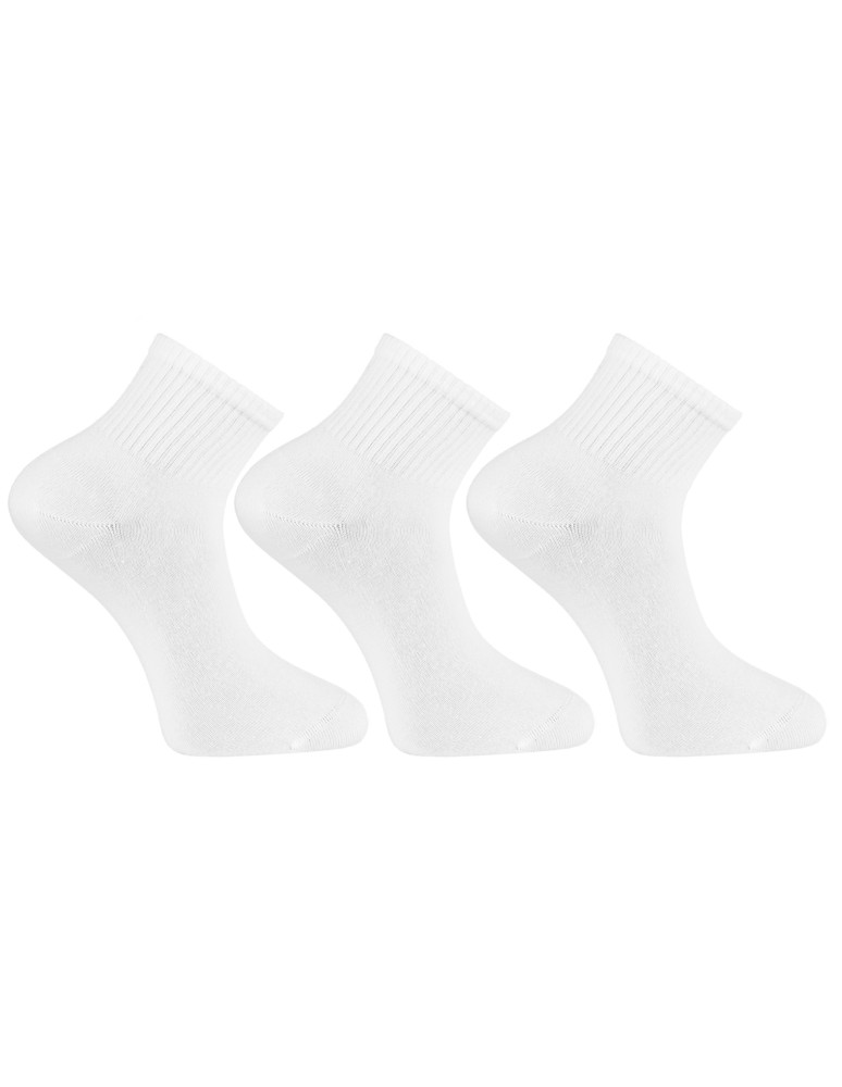 Skarpetki za kostkę - Klasyczne bawełniane krótkie skarpetki męskie 3-pak BIAŁY - produkt moraj.pl 1