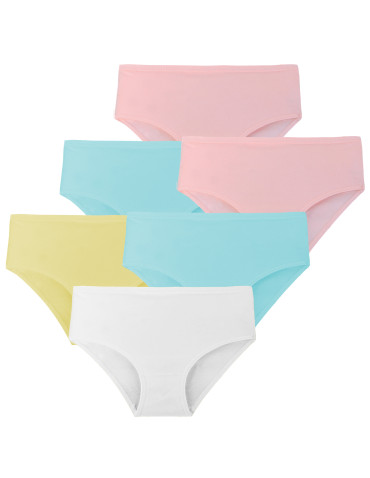 Majtki figi damskie 100% bawełna pastelowe kolory 6-pak