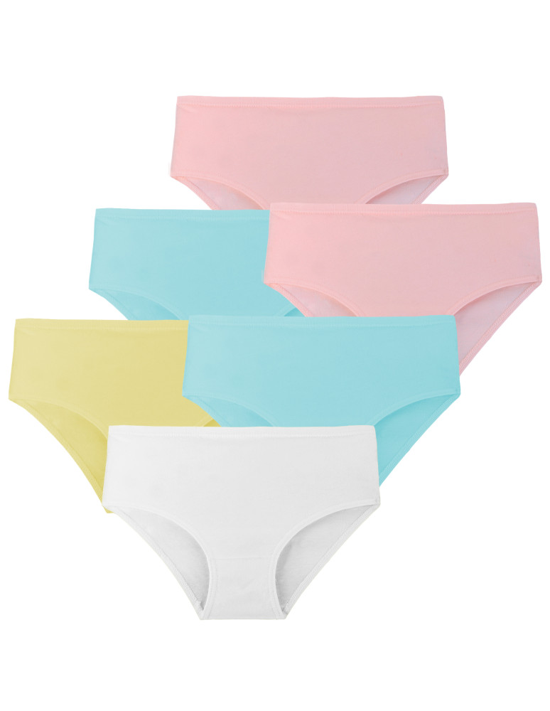 Majtki figi damskie 100% bawełna pastelowe kolory 6-pak WIELOKOLOROWY