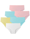Majtki figi damskie 100% bawełna pastelowe kolory 6-pak WIELOKOLOROWY