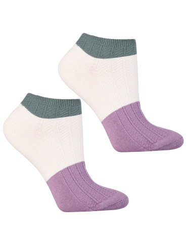 Stopki damskie - Damskie skarpetki stopki w prążek bawełniane 3-pak WIELOKOLOROWY - produkt 4