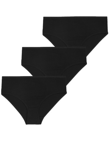 Czarne majtki figi damskie bawełniane gładkie