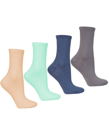 Skarpetki damskie długie bawełniane pastelowe 4-pak