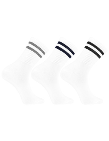 Skarpetki męskie długie szeroki ściągacz w paski 3-pak