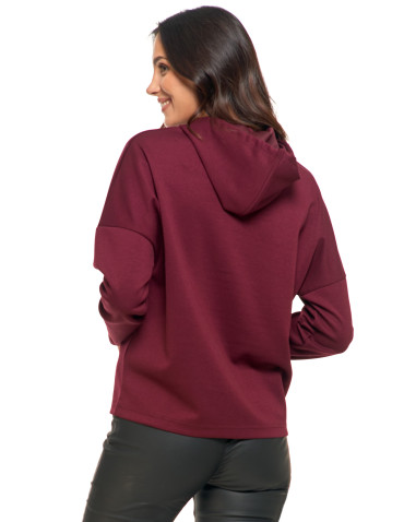 Luźna damska bluza z kapturem ze złotym zdobieniem - produkt 2