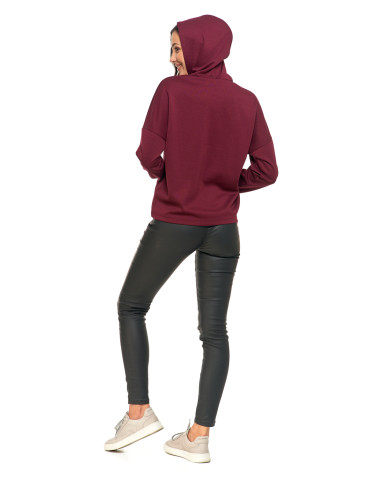 Bluzy damskie - Luźna damska bluza z kapturem ze złotym zdobieniem FIOLETOWY - produkt 9