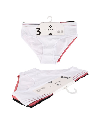 Majtki figi - Majtki figi damskie gładkie z siateczkową gumką 3-pak WIELOKOLOROWY - produkt 6