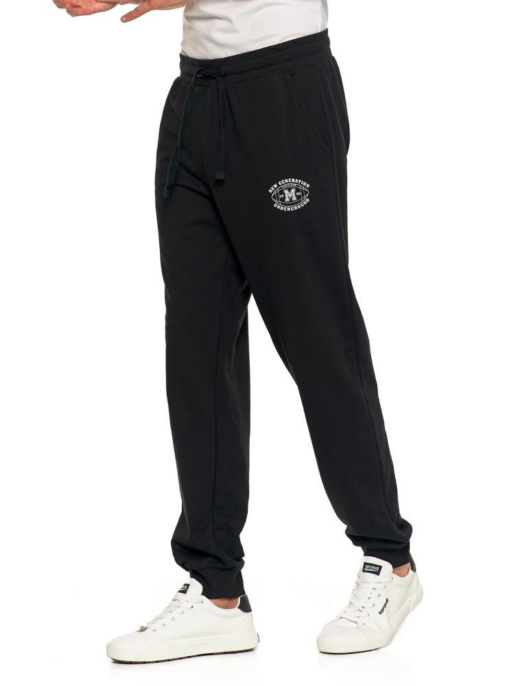 Męskie spodnie dresowe typu joggery CZARNY