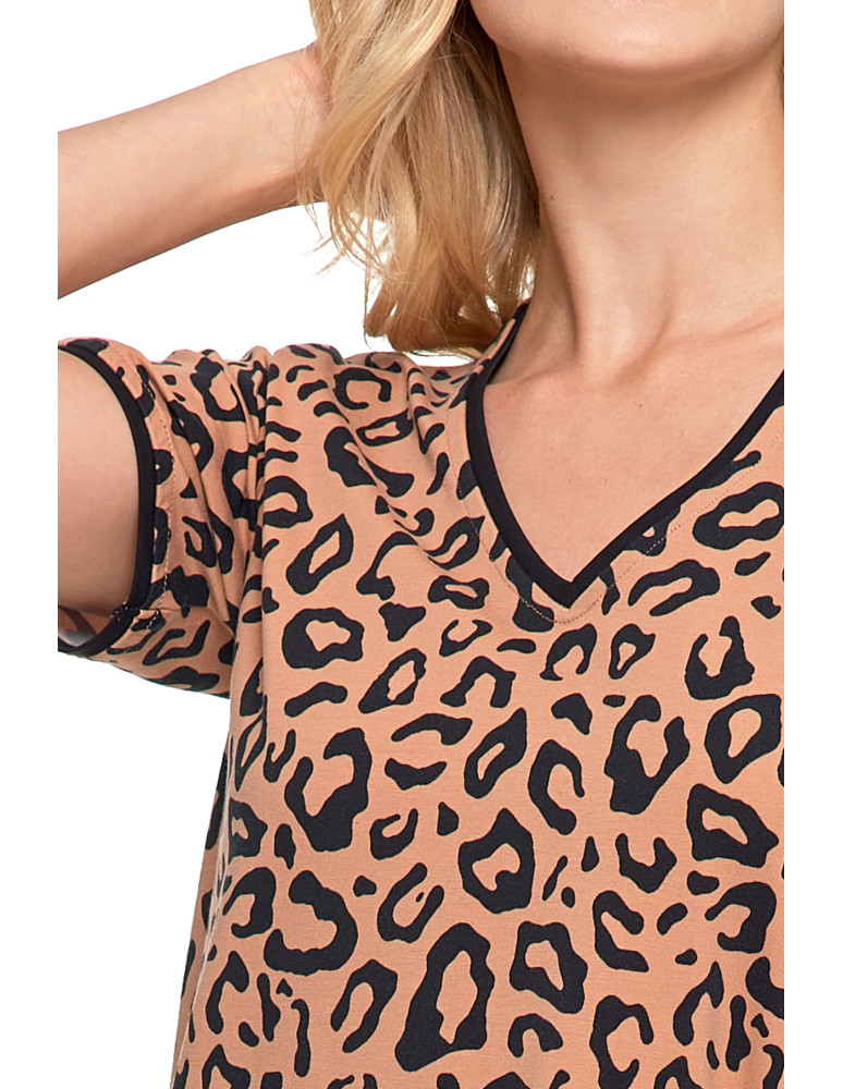 Koszule nocne - Damska koszula nocna z krótim rękawem motyw zwierzęcy WZÓR 1  - produkt moraj.pl 3