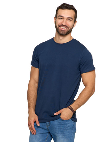 Koszulki i Tank Topy - Koszulka męska bawełniana T-shirt GRANATOWY - produkt 1