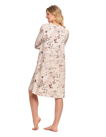 Damska koszula nocna z długim rękawem w kwiatowy wzór  - produkt 2