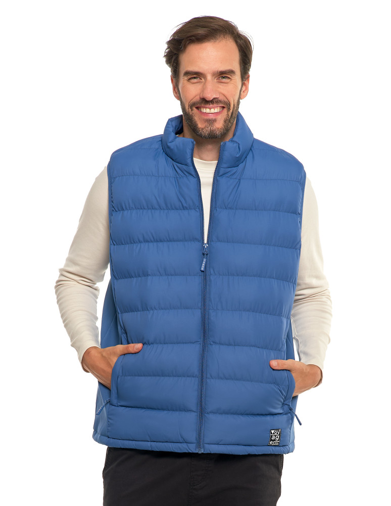 Kurtki i kamizelki - Męski bezrękawnik pikowana kamizelka JEANS - produkt moraj.pl 1