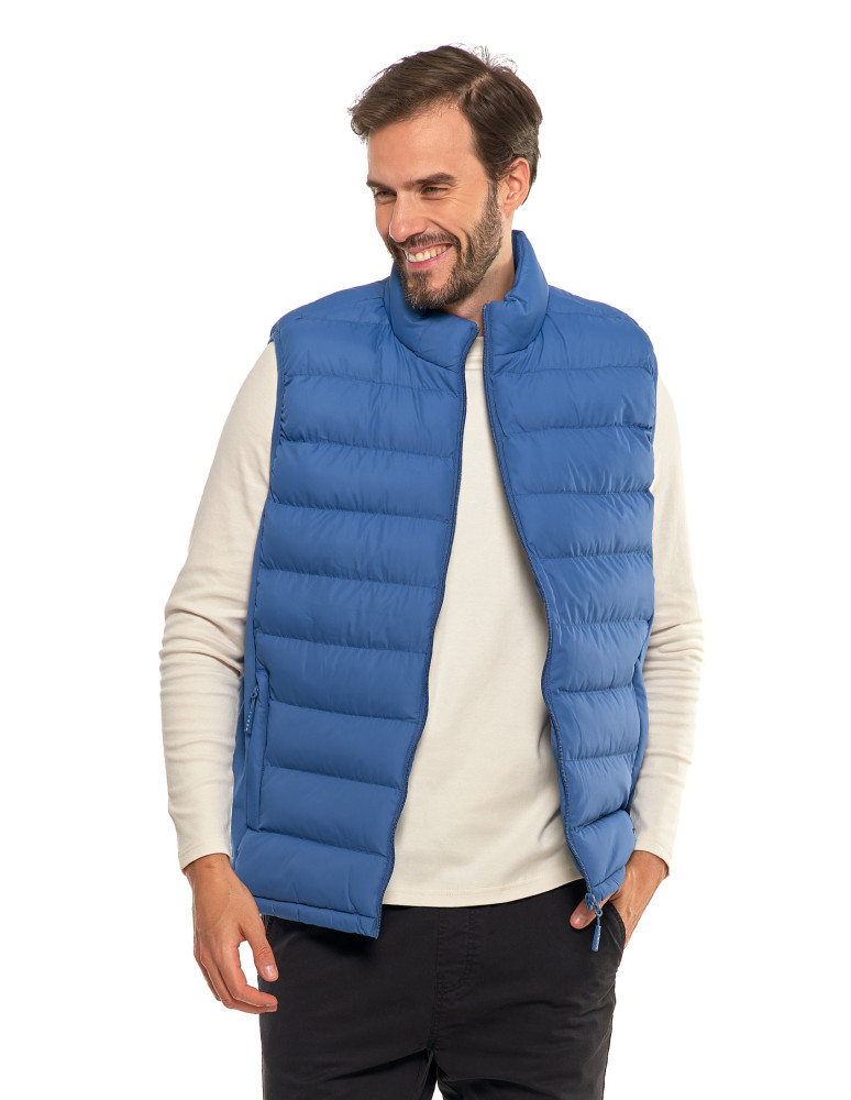 Kurtki i kamizelki - Męski bezrękawnik pikowana kamizelka JEANS  - produkt moraj.pl 2