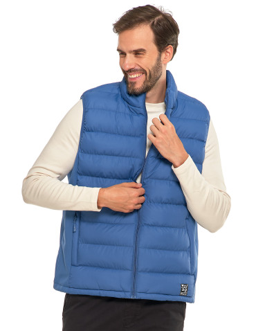 Kurtki i kamizelki - Męski bezrękawnik pikowana kamizelka JEANS - produkt 4