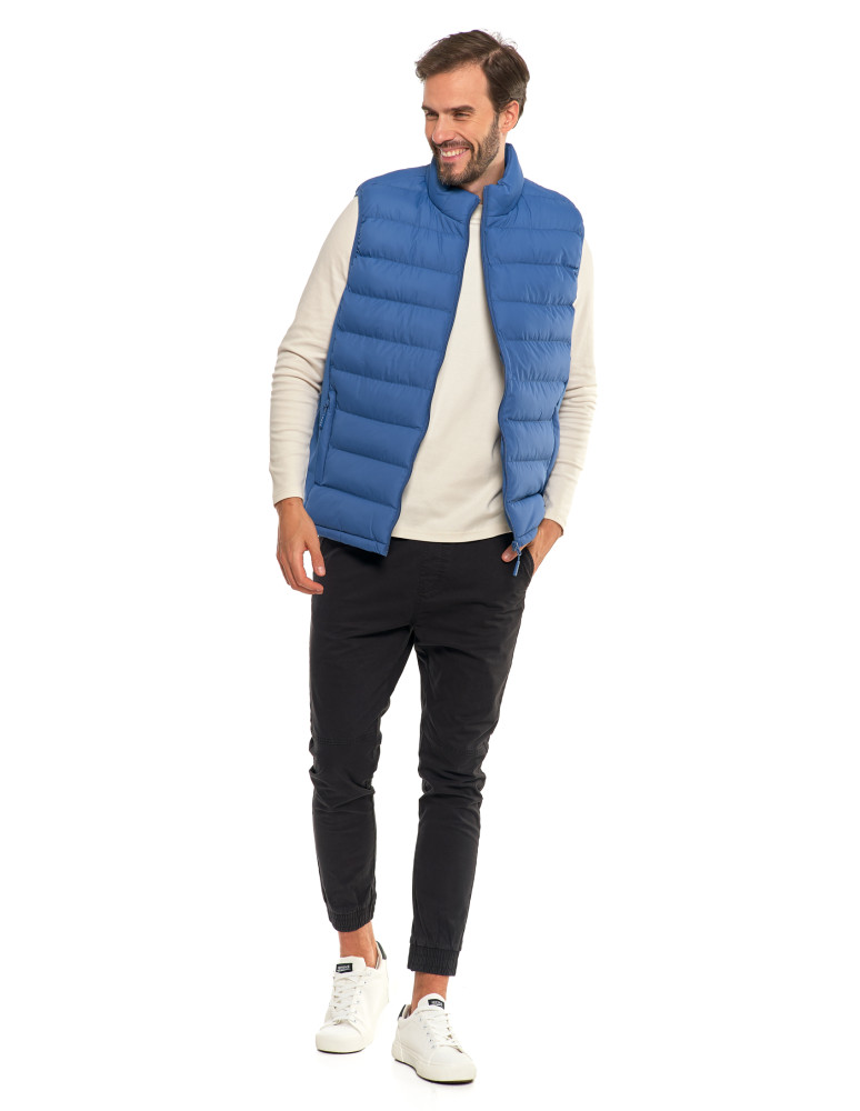 Kurtki i kamizelki - Męski bezrękawnik pikowana kamizelka JEANS  - produkt moraj.pl 8