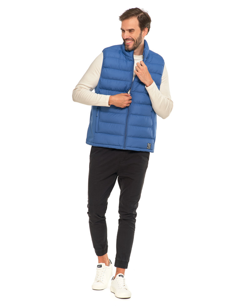 Kurtki i kamizelki - Męski bezrękawnik pikowana kamizelka JEANS  - produkt moraj.pl 9