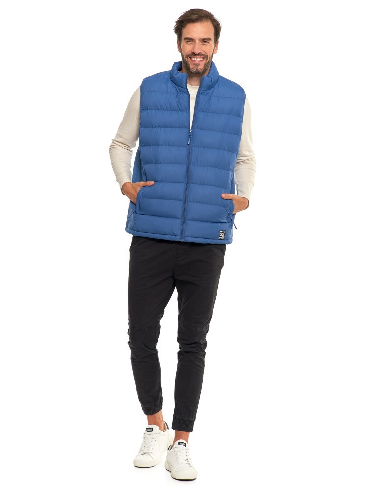 Kurtki i kamizelki - Męski bezrękawnik pikowana kamizelka JEANS  - produkt moraj.pl 10