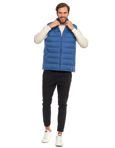 Kurtki i kamizelki - Męski bezrękawnik pikowana kamizelka JEANS - produkt 11