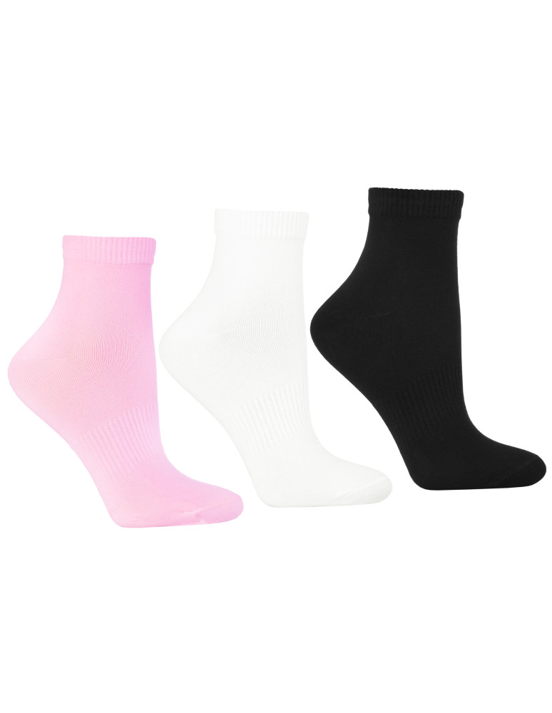 Skarpetki za kostkę - Damskie skarpetki za kostkę ze ściągaczami i ABS 3-pak WIELOKOLOROWY - produkt moraj.pl 1