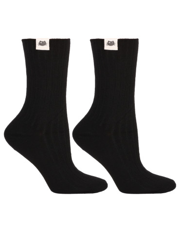 Skarpetki długie damskie bawełniane prążkowane 3-pak  - produkt 2