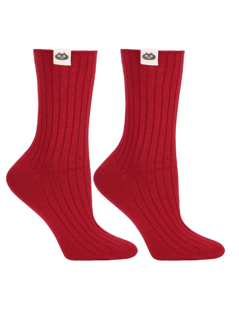 Skarpetki długie - Skarpetki długie damskie bawełniane prążkowane 3-pak WIELOKOLOROWY  - produkt moraj.pl 4