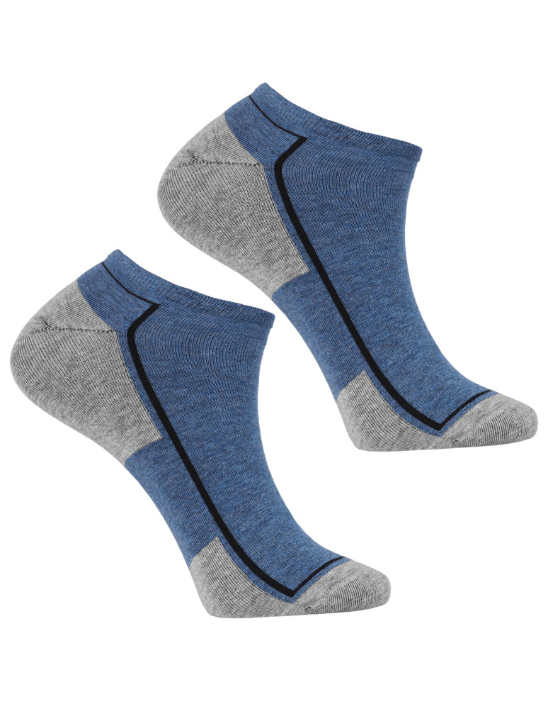 Stopki - Męskie skarpety stopki z kontrastowym paskiem 3-pak WIELOKOLOROWY  - produkt moraj.pl 3