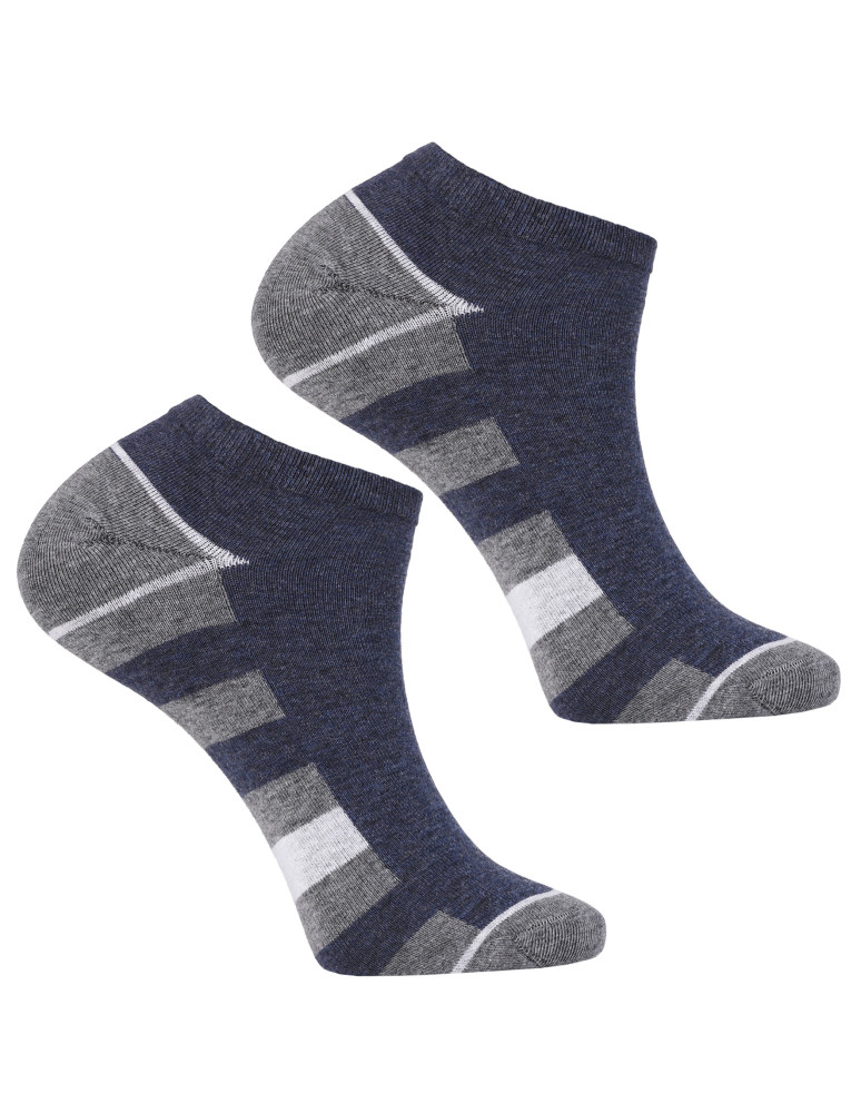 Stopki - Męskie skarpetki stopki ze szerokimi paskami 3-pak WIELOKOLOROWY - produkt moraj.pl 2