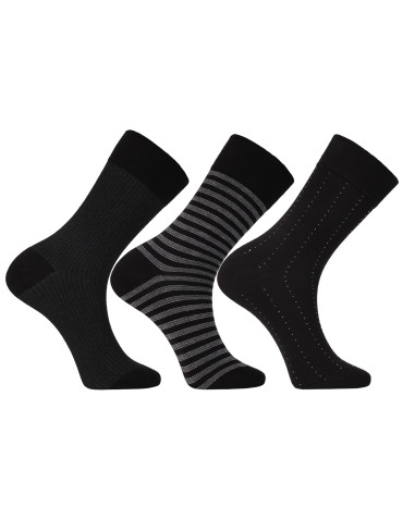 Męskie skarpetki długie garniturowe w klasyczne wzory 3-pak