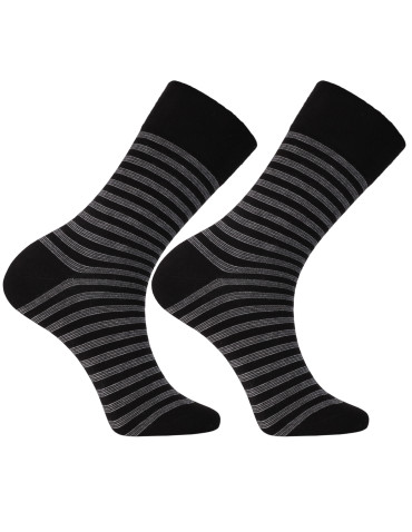 Skarpetki długie - Męskie skarpetki długie garniturowe w klasyczne wzory 3-pak WIELOKOLOROWY - produkt 3