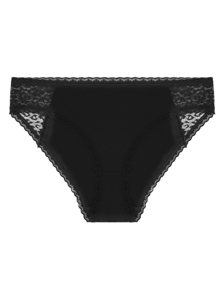 Majtki figi - Damskie majtki figi bikini bawełniane z koronką 3-pak WIELOKOLOROWY  - produkt moraj.pl 4