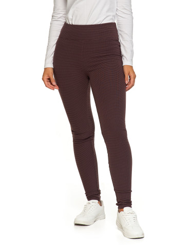 Legginsy damskie - Damskie legginsy z wysokim stanem i prążkowaną strukturą BRĄZOWY - produkt 8