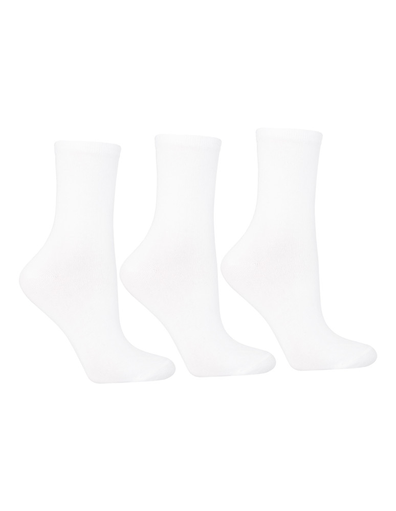 Skarpetki długie - Skarpety białe damskie długie bawełniane Basic 3-pak BIAŁY - produkt moraj.pl 1