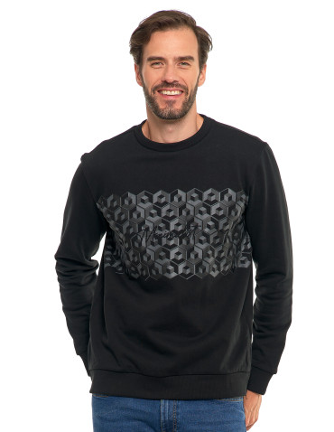 Męska bluza bawełniana z nadrukiem bez kaptura