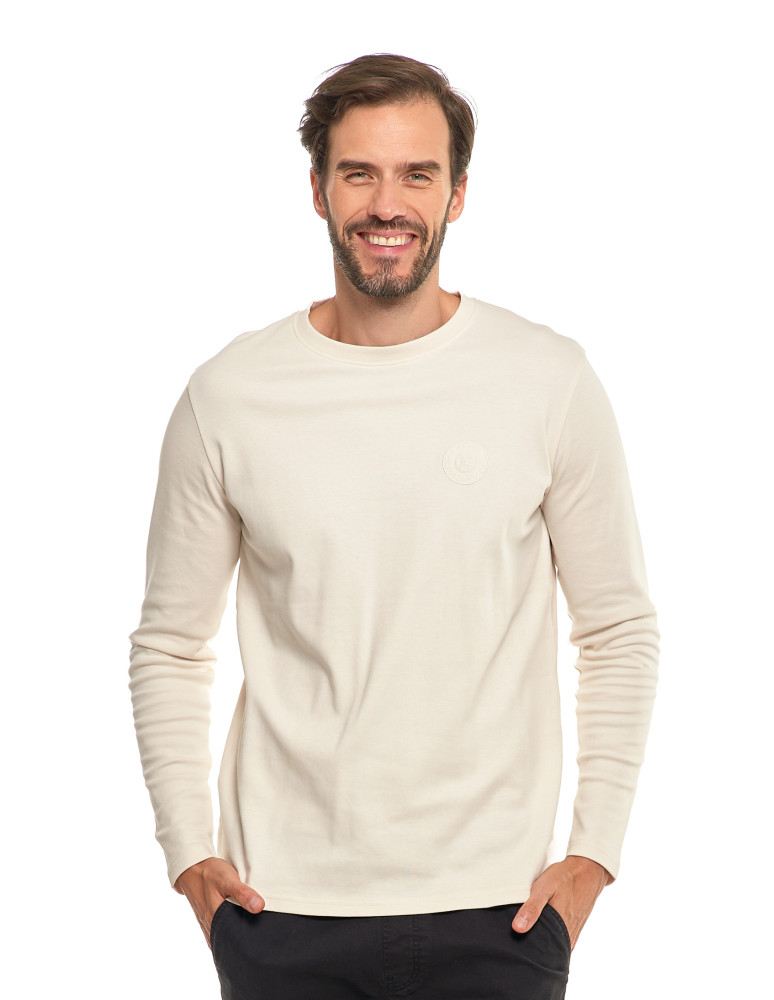 Koszulki i Tank Topy - Męska koszulka long z naszywką BIAŁY - produkt moraj.pl 1