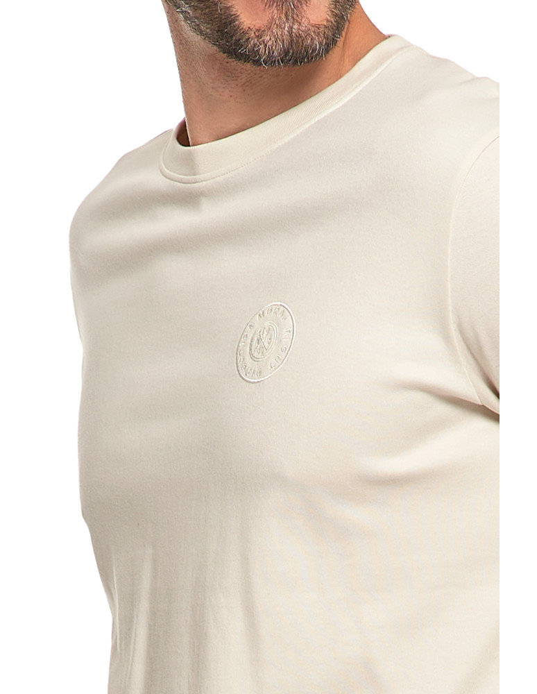 Koszulki i Tank Topy - Męska koszulka long z naszywką BIAŁY  - produkt moraj.pl 3