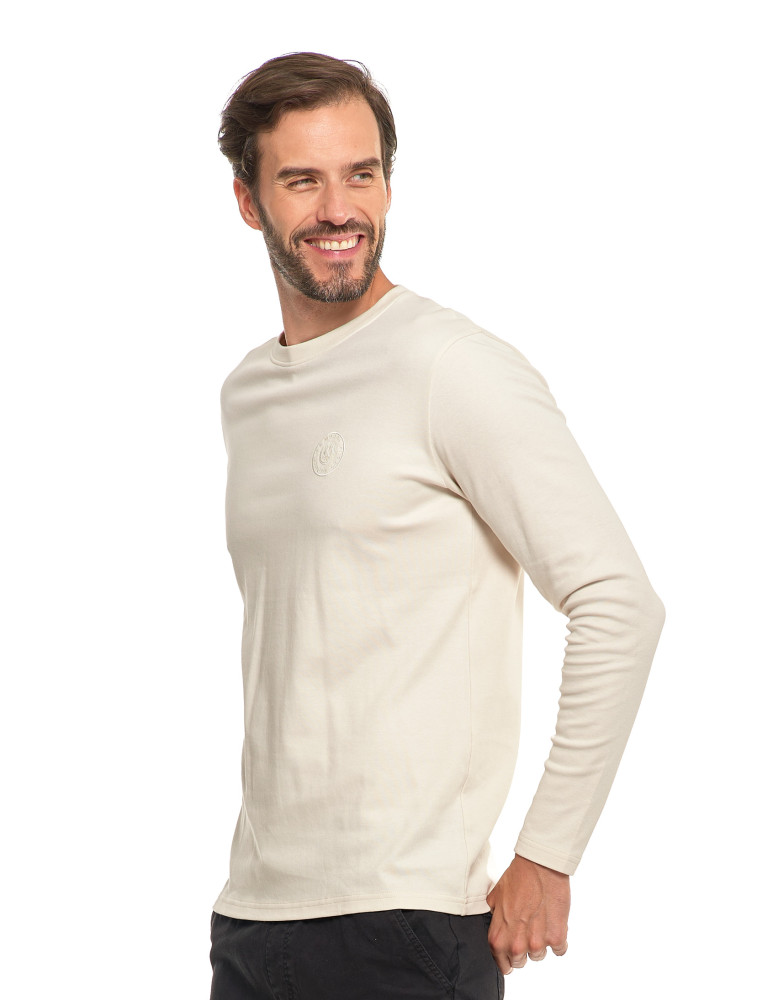 Koszulki i Tank Topy - Męska koszulka long z naszywką BIAŁY  - produkt moraj.pl 4