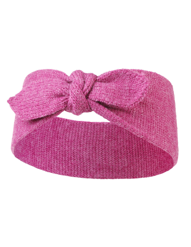 Czapki i opaski - Dzianinowa opaska damska na uszy z kokardą RÓŻOWY - produkt moraj.pl 1