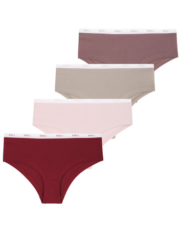 Damskie majtki szorty z elastyczną gumką w paskie 4-pak